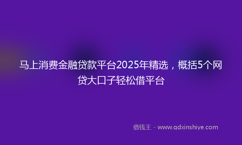 马上消费金融贷款平台2025年精选，概括5个网贷大口子轻松借平台
