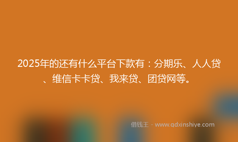 2025年的还有什么平台下款有：分期乐、人人贷、维信卡卡贷、我来贷、团贷网等。