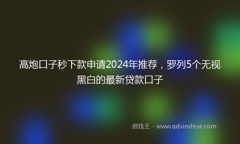 高炮口子秒下款申请2024年推荐，罗列5个无视黑白的最新贷款口子