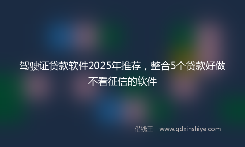 驾驶证贷款软件2025年推荐，整合5个贷款好做不看征信的软件