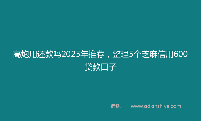 高炮用还款吗2025年推荐，整理5个芝麻信用600贷款口子