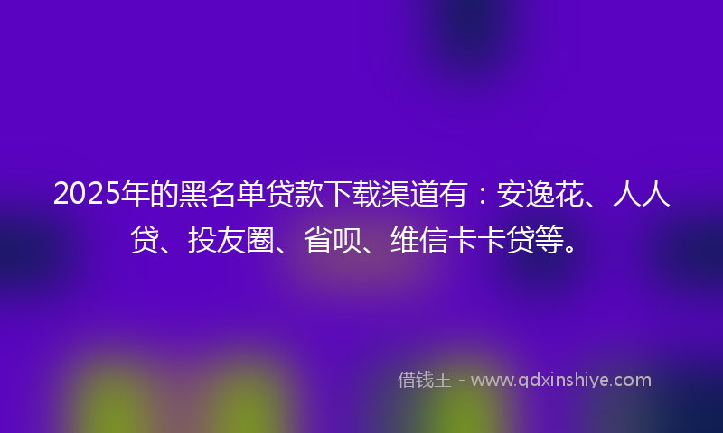 2025年的黑名单贷款下载渠道有：安逸花、人人贷、投友圈、省呗、维信卡卡贷等。