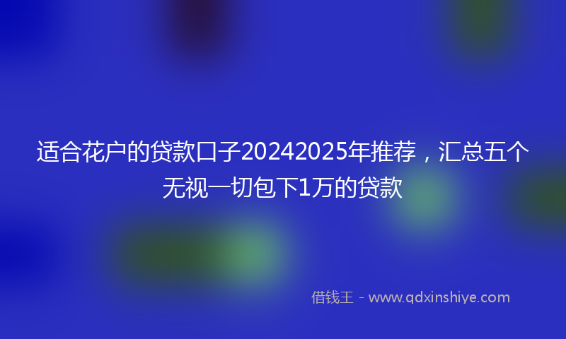 适合花户的贷款口子20242025年推荐，汇总五个无视一切包下1万的贷款