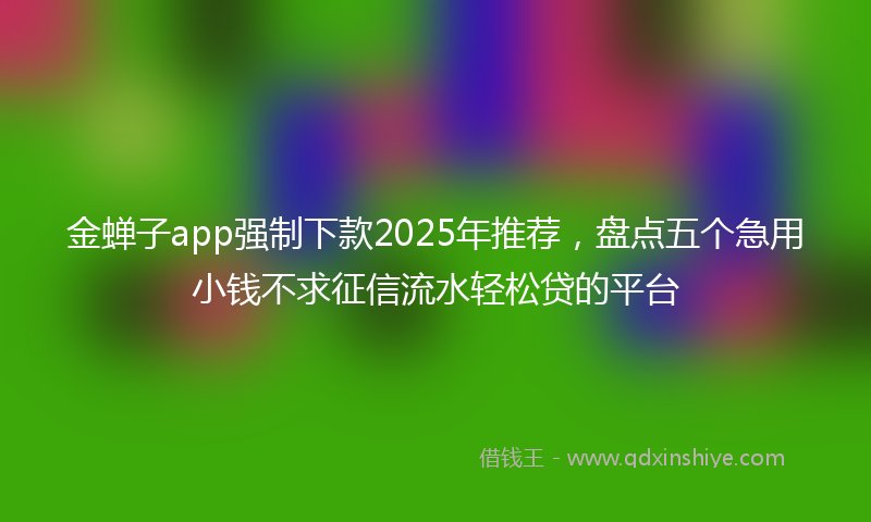 金蝉子app强制下款2025年推荐，盘点五个急用小钱不求征信流水轻松贷的平台