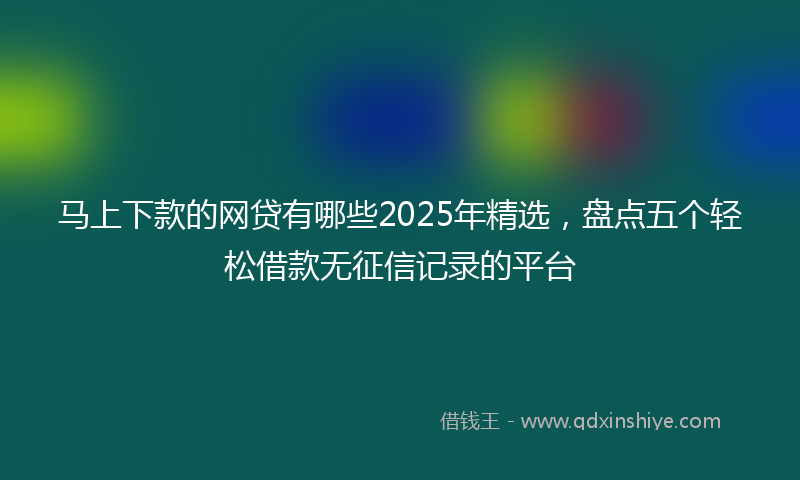马上下款的网贷有哪些2025年精选，盘点五个轻松借款无征信记录的平台