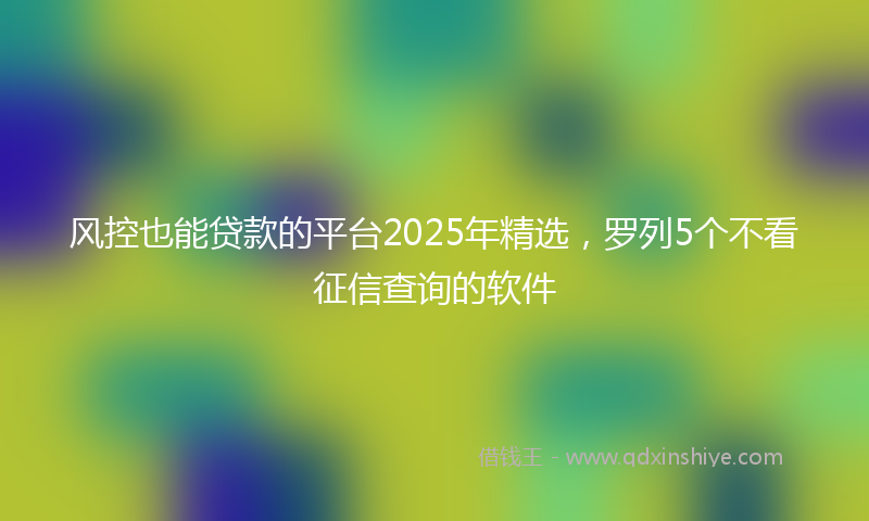 风控也能贷款的平台2025年精选，罗列5个不看征信查询的软件