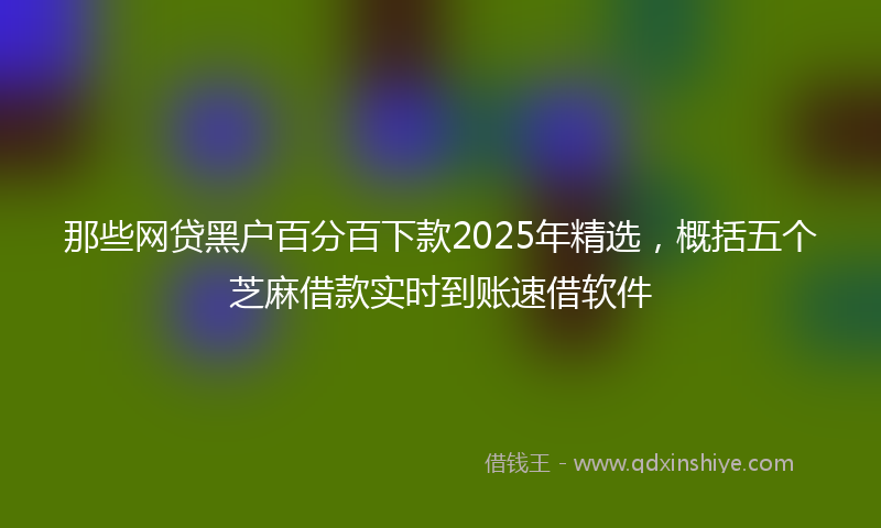 那些网贷黑户百分百下款2025年精选，概括五个芝麻借款实时到账速借软件