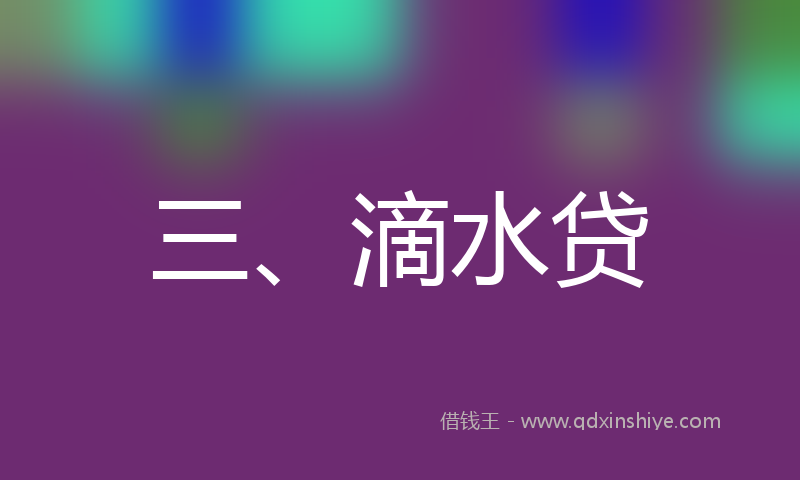 三、滴水贷