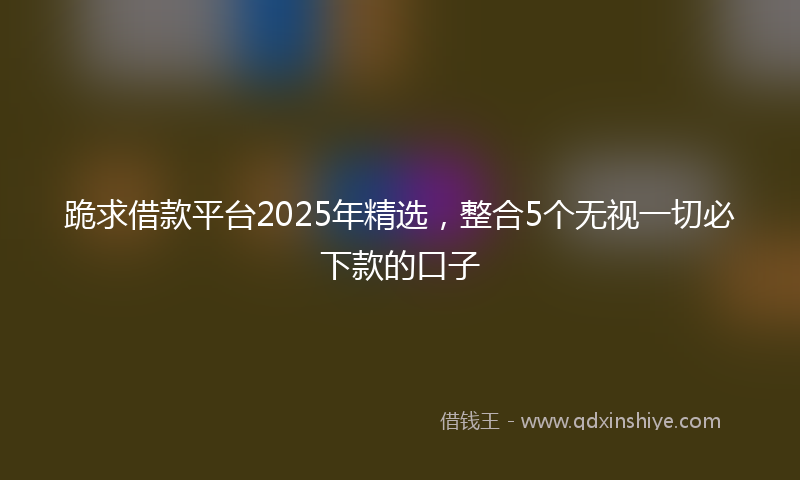 跪求借款平台2025年精选，整合5个无视一切必下款的口子