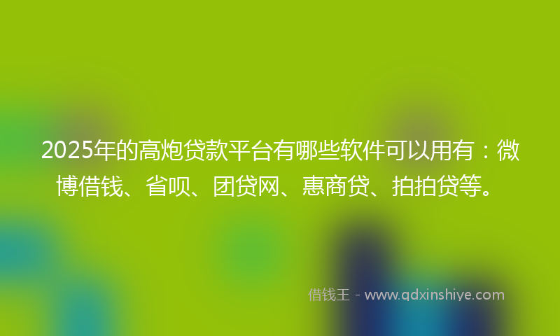 2025年的高炮贷款平台有哪些软件可以用有：微博借钱、省呗、团贷网、惠商贷、拍拍贷等。