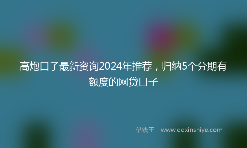 高炮口子最新资询2024年推荐，归纳5个分期有额度的网贷口子