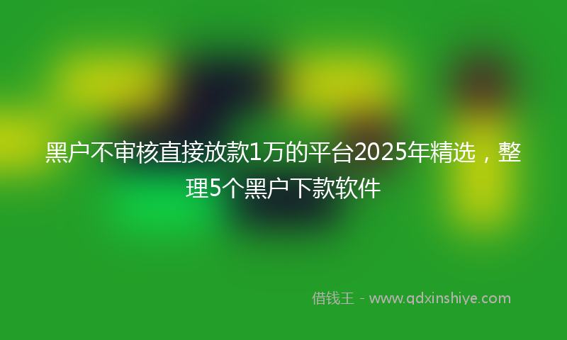 黑户不审核直接放款1万的平台2025年精选，整理5个黑户下款软件