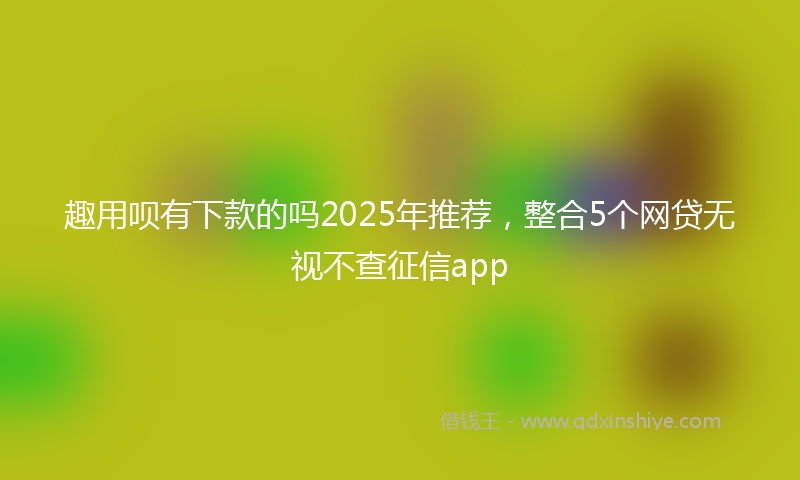 趣用呗有下款的吗2025年推荐，整合5个网贷无视不查征信app