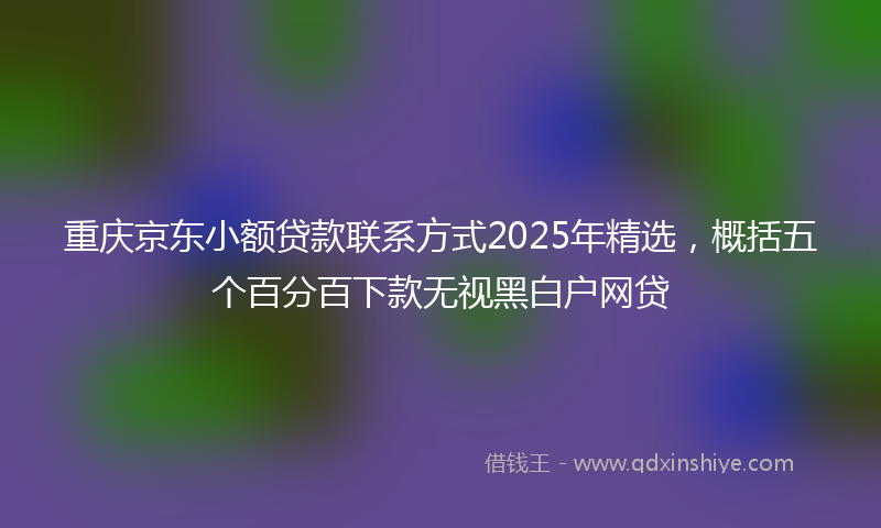 重庆京东小额贷款联系方式2025年精选，概括五个百分百下款无视黑白户网贷