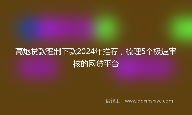 高炮贷款强制下款2024年推荐，梳理5个极速审核的网贷平台