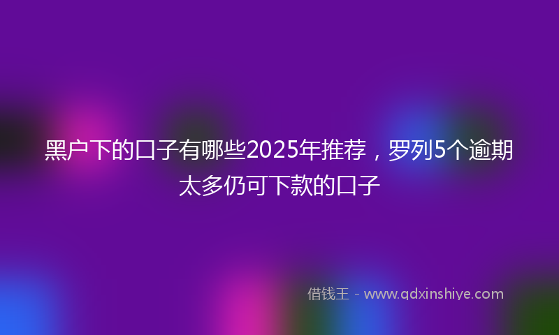 黑户下的口子有哪些2025年推荐，罗列5个逾期太多仍可下款的口子