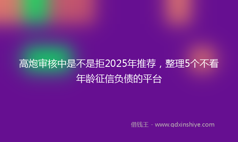 高炮审核中是不是拒2025年推荐，整理5个不看年龄征信负债的平台