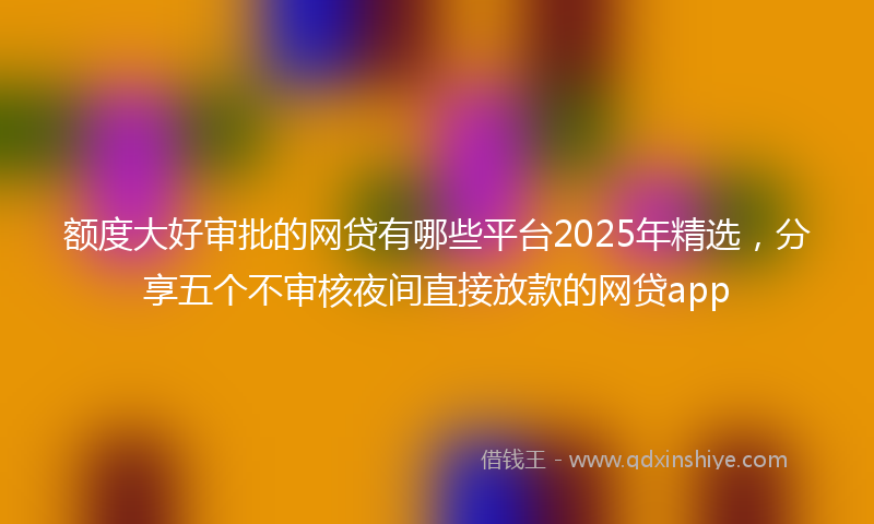 额度大好审批的网贷有哪些平台2025年精选，分享五个不审核夜间直接放款的网贷app