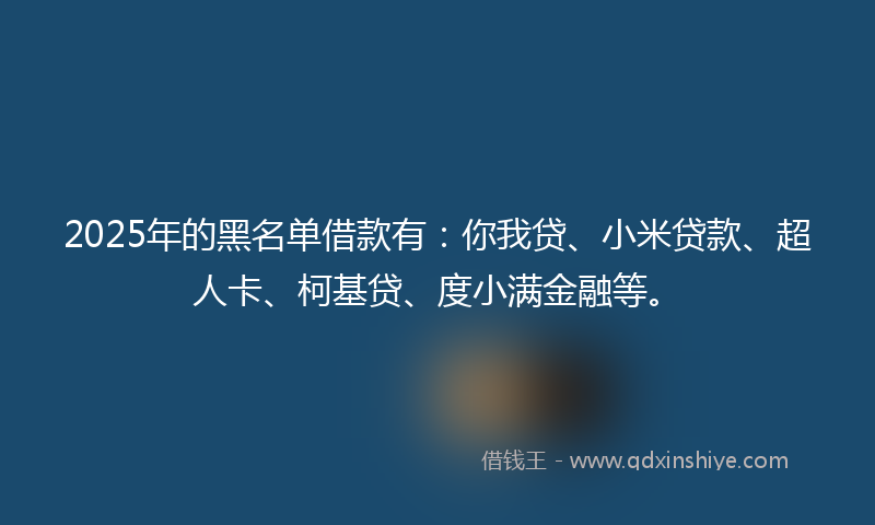 2025年的黑名单借款有：你我贷、小米贷款、超人卡、柯基贷、度小满金融等。
