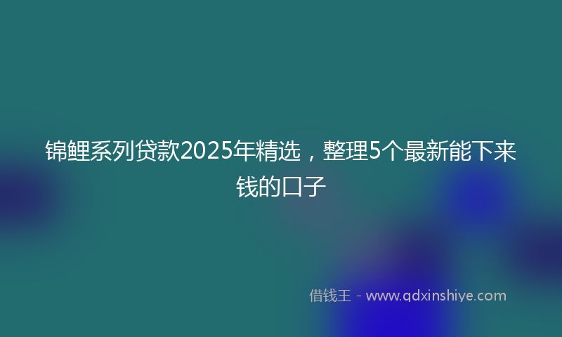 锦鲤系列贷款2025年精选，整理5个最新能下来钱的口子