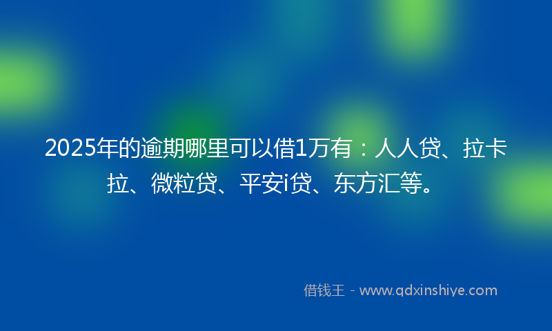 2025年的逾期哪里可以借1万有：人人贷、拉卡拉、微粒贷、平安i贷、东方汇等。
