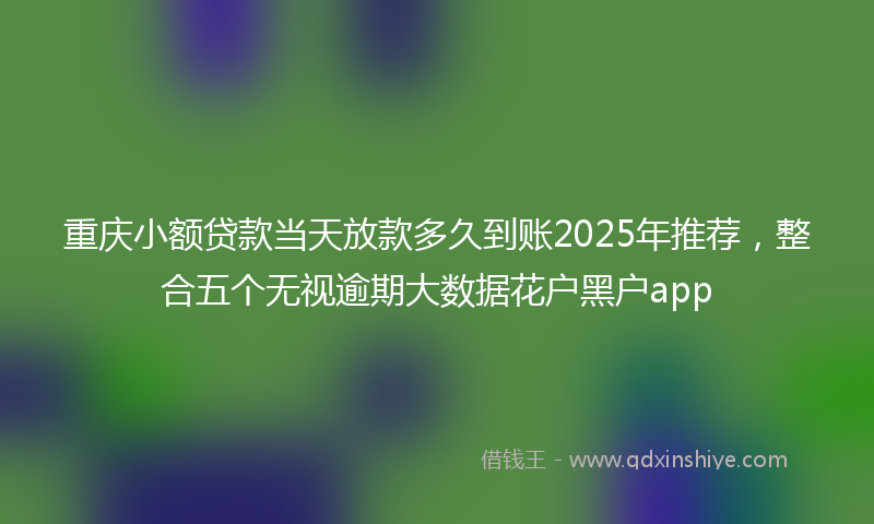 重庆小额贷款当天放款多久到账2025年推荐，整合五个无视逾期大数据花户黑户app