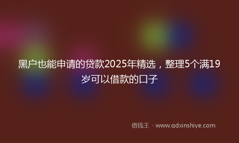 黑户也能申请的贷款2025年精选，整理5个满19岁可以借款的口子