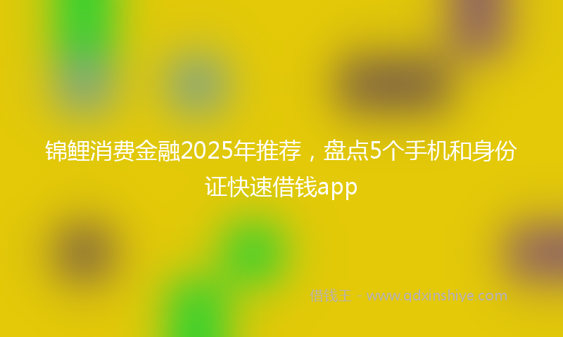 锦鲤消费金融2025年推荐，盘点5个手机和身份证快速借钱app