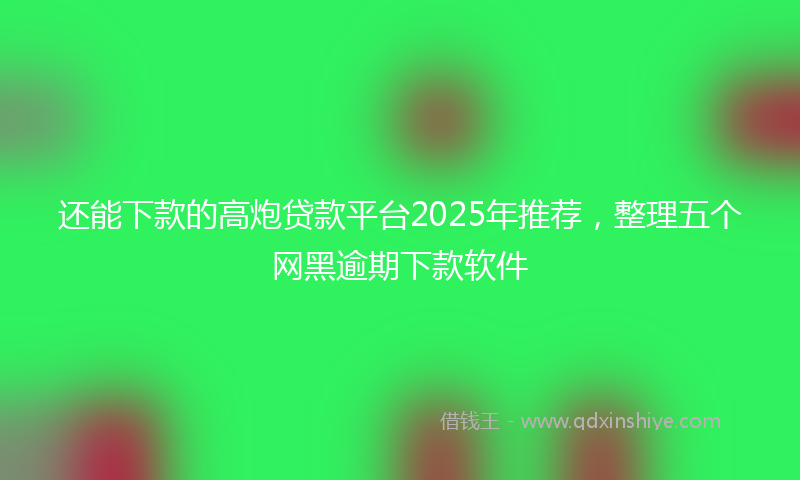 还能下款的高炮贷款平台2025年推荐，整理五个网黑逾期下款软件