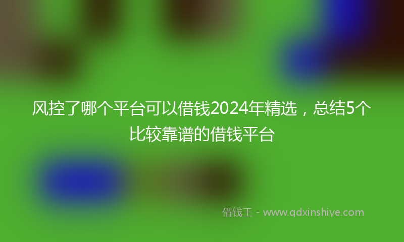 风控了哪个平台可以借钱2024年精选，总结5个比较靠谱的借钱平台
