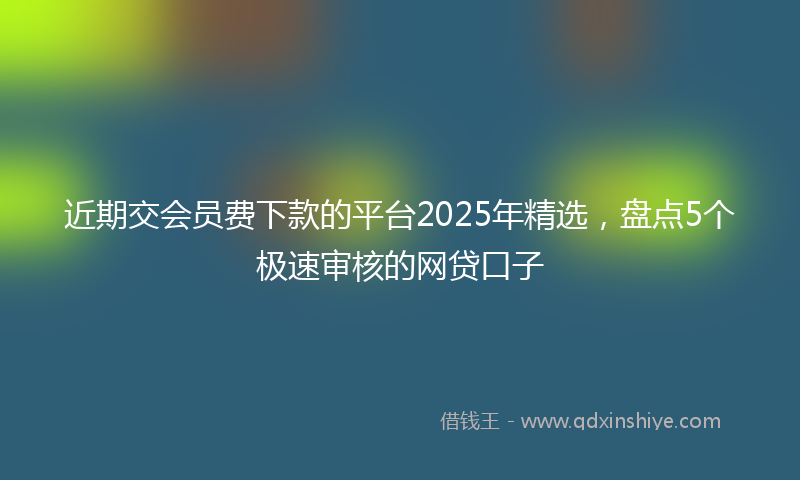 近期交会员费下款的平台2025年精选，盘点5个极速审核的网贷口子