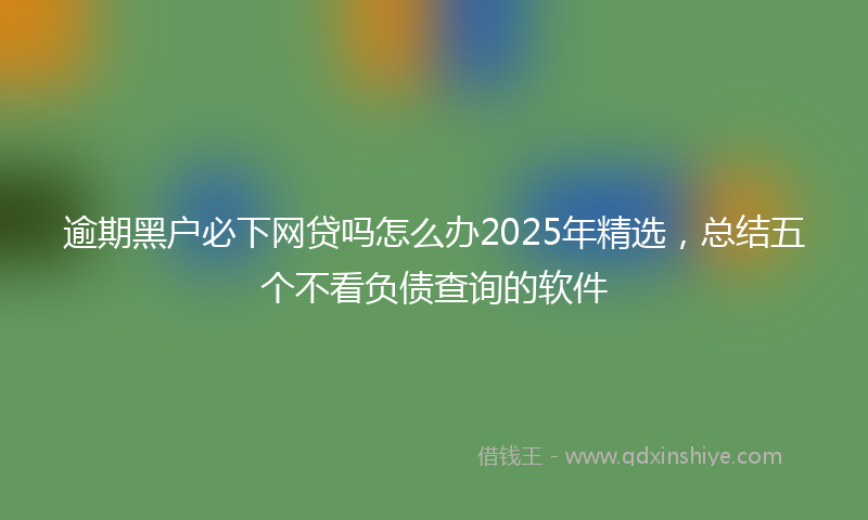 逾期黑户必下网贷吗怎么办2025年精选，总结五个不看负债查询的软件