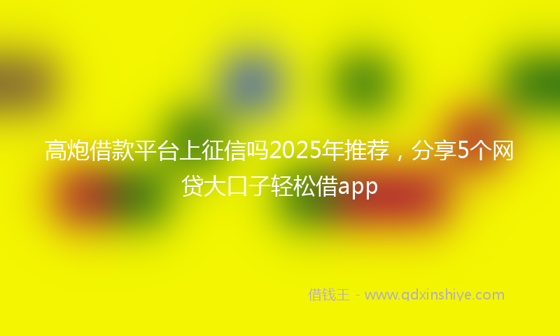 高炮借款平台上征信吗2025年推荐，分享5个网贷大口子轻松借app