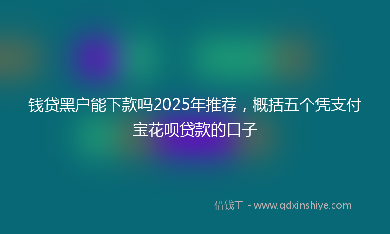 钱贷黑户能下款吗2025年推荐，概括五个凭支付宝花呗贷款的口子