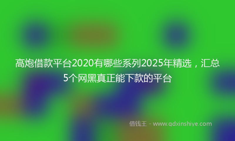 高炮借款平台2020有哪些系列2025年精选，汇总5个网黑真正能下款的平台