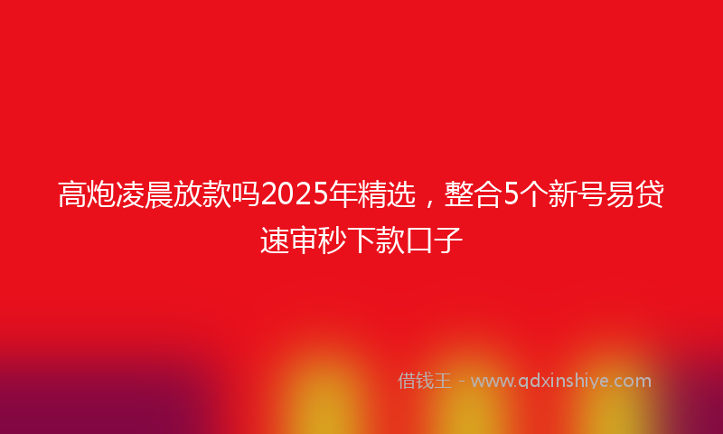 高炮凌晨放款吗2025年精选，整合5个新号易贷速审秒下款口子