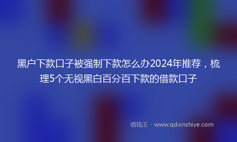 黑户下款口子被强制下款怎么办2024年推荐，梳理5个无视黑白百分百下款的借款口子