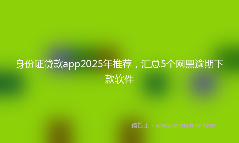 身份证贷款app2025年推荐，汇总5个网黑逾期下款软件