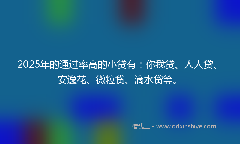 2025年的通过率高的小贷有：你我贷、人人贷、安逸花、微粒贷、滴水贷等。