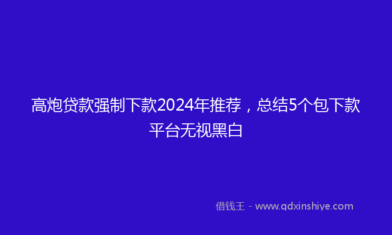 高炮贷款强制下款2024年推荐，总结5个包下款平台无视黑白