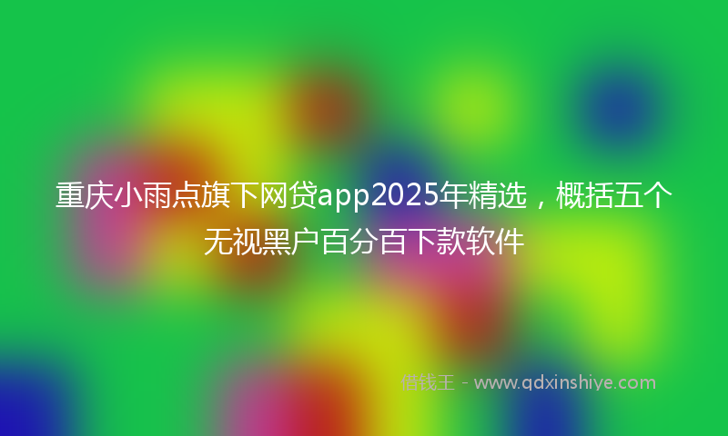重庆小雨点旗下网贷app2025年精选，概括五个无视黑户百分百下款软件