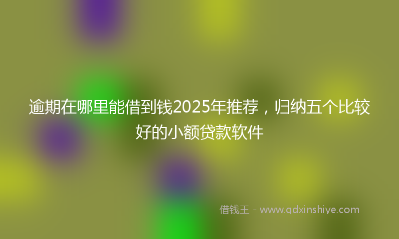 逾期在哪里能借到钱2025年推荐，归纳五个比较好的小额贷款软件