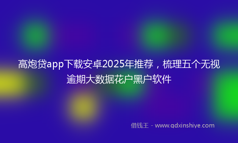 高炮贷app下载安卓2025年推荐，梳理五个无视逾期大数据花户黑户软件
