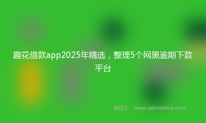 趣花借款app2025年精选，整理5个网黑逾期下款平台