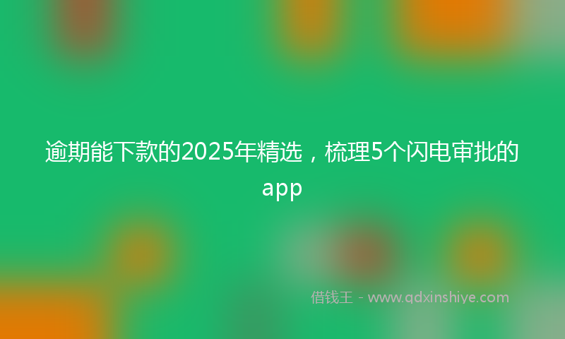 逾期能下款的2025年精选，梳理5个闪电审批的app