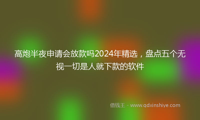 高炮半夜申请会放款吗2024年精选，盘点五个无视一切是人就下款的软件