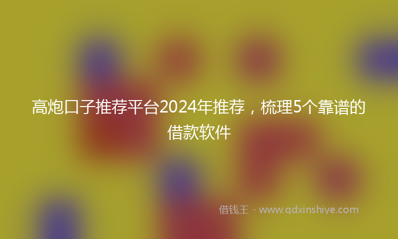 高炮口子推荐平台2024年推荐，梳理5个靠谱的借款软件