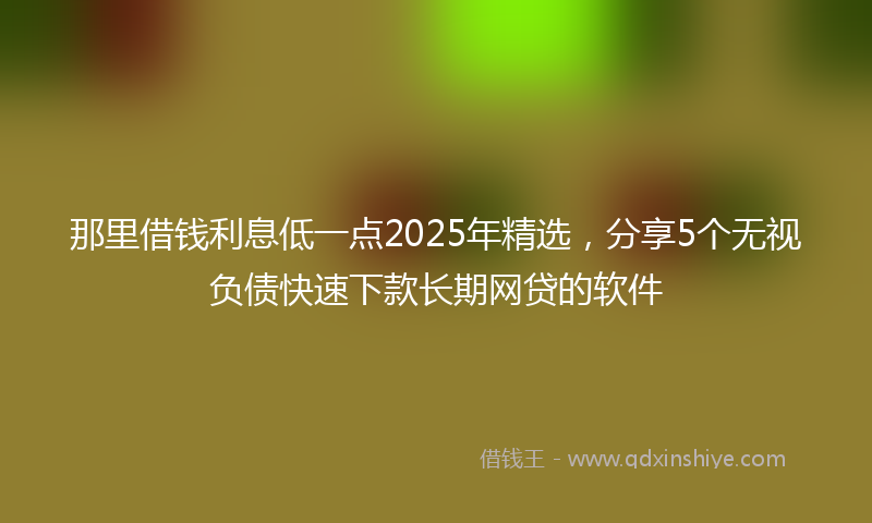 那里借钱利息低一点2025年精选，分享5个无视负债快速下款长期网贷的软件