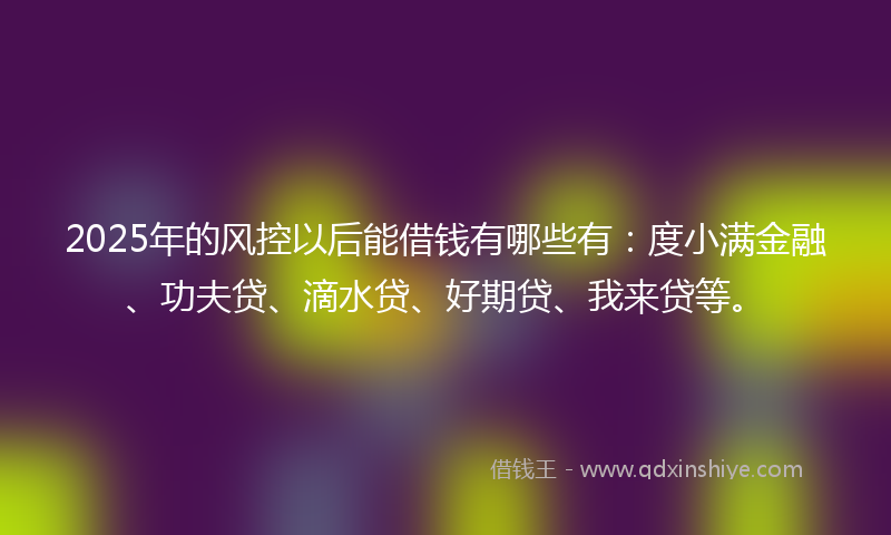 2025年的风控以后能借钱有哪些有：度小满金融、功夫贷、滴水贷、好期贷、我来贷等。