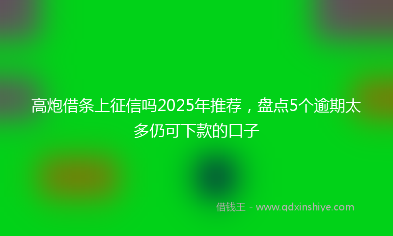 高炮借条上征信吗2025年推荐，盘点5个逾期太多仍可下款的口子